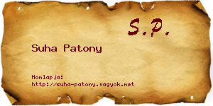 Suha Patony névjegykártya